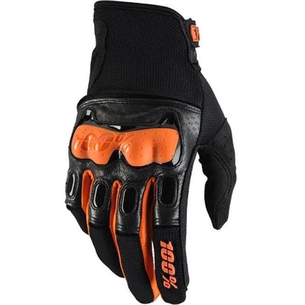 Guantes 100% Derestricted Negro Naranja M