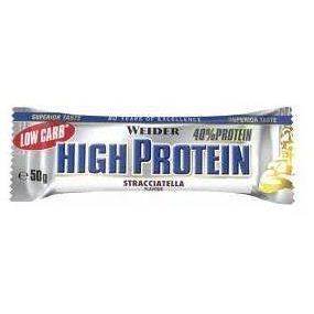Weider - 40% Low CARB High Protein bar, 1 x 50g Barrita Stracciatella