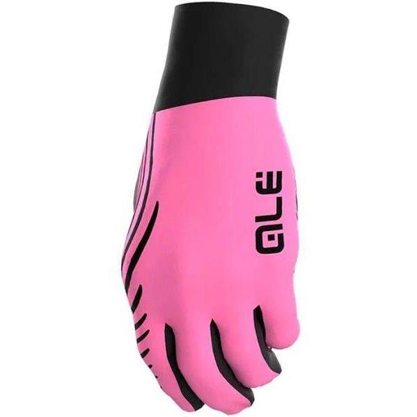 Guantes Alé Spirale Negro-Rosa largos