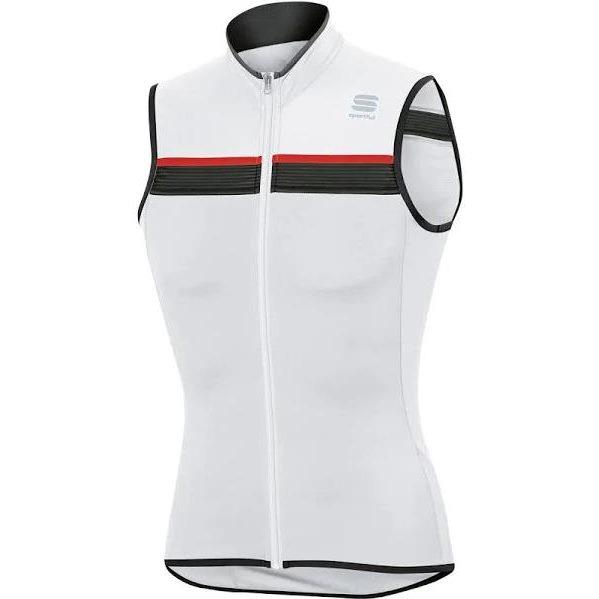 Maillot Sportful Pista sin mangas Blanco Negro Rojo S
